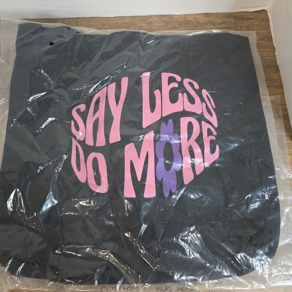 Young & Reckless "Say Less Do More" Black Canvas Tote Bag